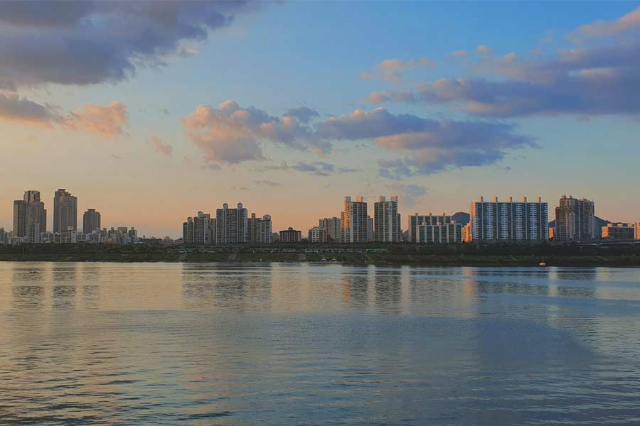 han river or hangang river seoul korea