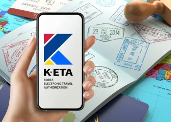 Traveler completing South Korea K-ETA application on smartphone before 2026 visit.